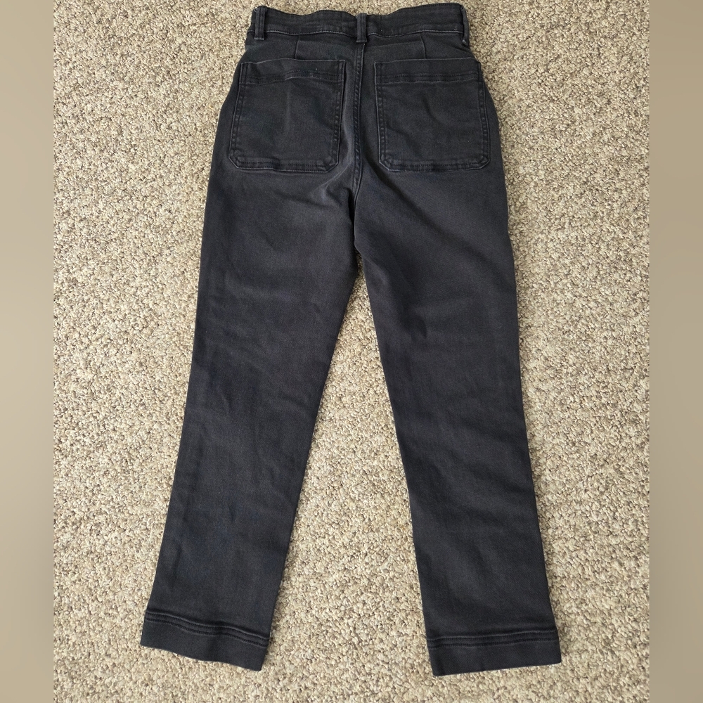 Everlane Cropped Slim Pants Blavk Denim Size 00 - Picture 5 of 10
